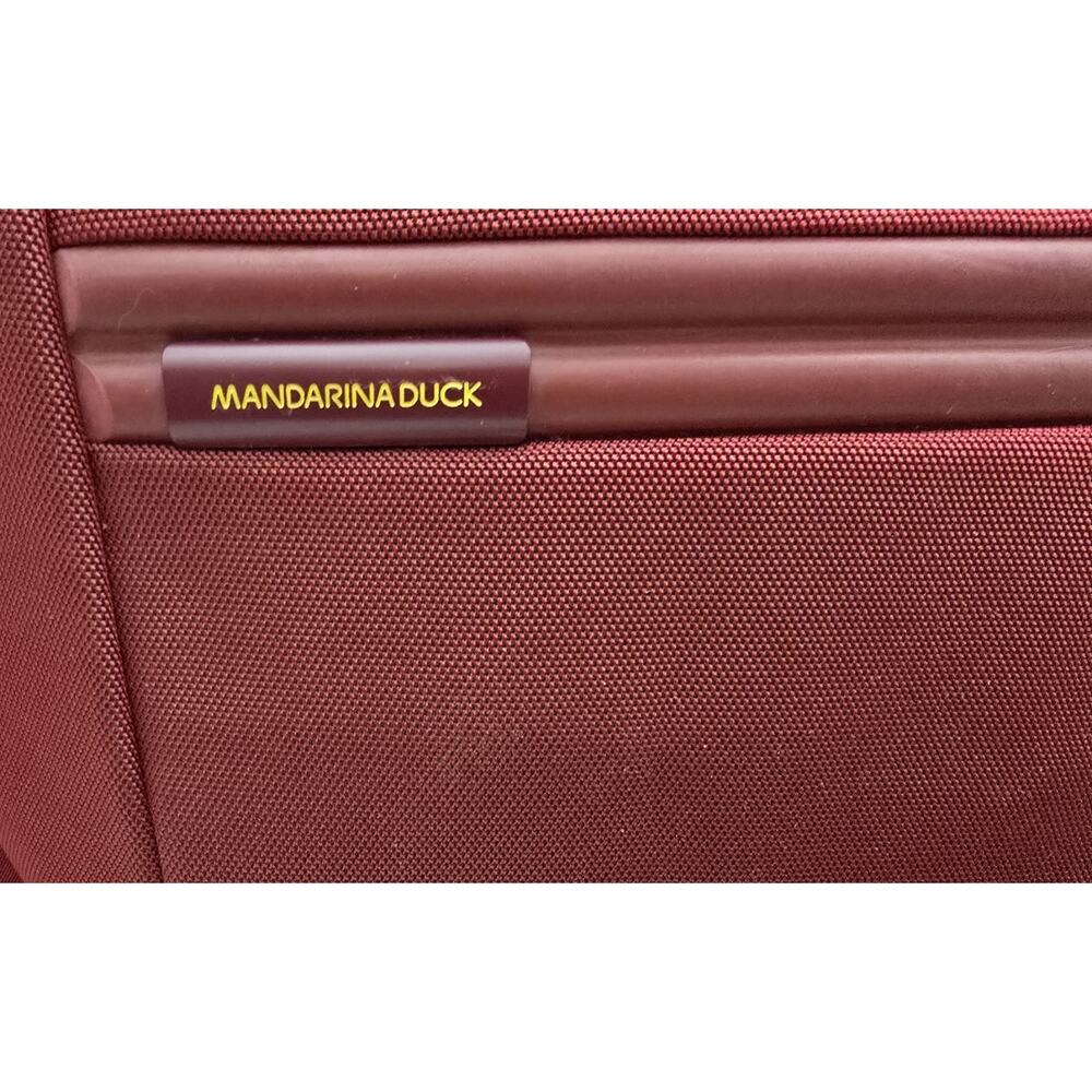 Mandarina Duck Laptop Bag Tank Briefcase Messenger Red Nylon Rubber 16"x12.5" - Picture 3 of 16